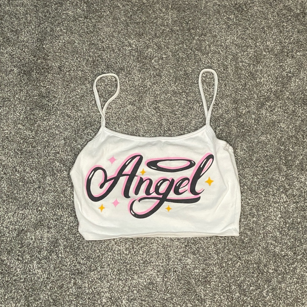 Angel Graphic Crop Tank
